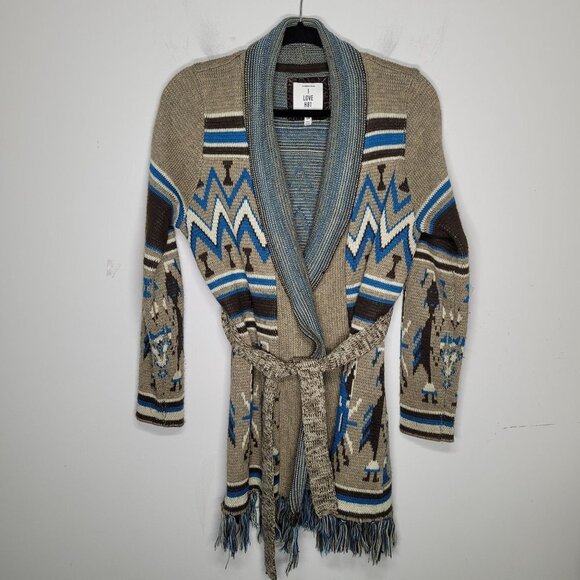 I love h81 forever 21 Womens Small Southwestern Aztec long line Cardigan sweater - Picture 12 of 12